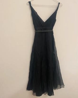 Abito nero nuovo in seta Massimo Dutti