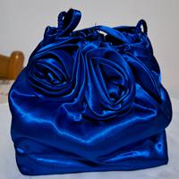 borsa di raso blu