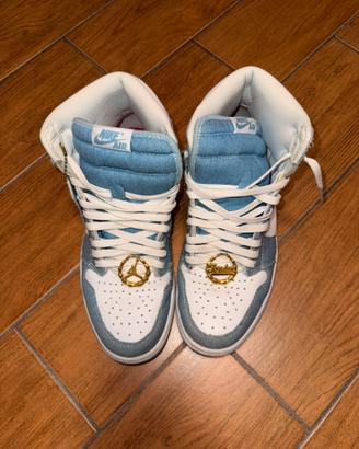 Nike Air Jordan 1 High Denim Azzurre/Bianche