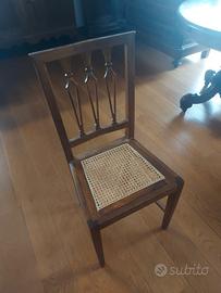 sedie in legno massello e midollino