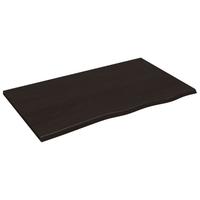 Piano in legno per bagno Marrone Scuro 100x50x(2-4
