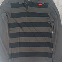 Polo Nike Dri-FIT a maniche lunghe – Grigio/Nero