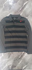 Polo Nike Dri-FIT a maniche lunghe – Grigio/Nero