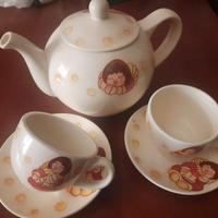 Coppia di tazze da the con teiera