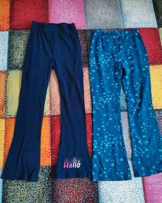 n.2 pantaloni  leggings bambina taglia 134 140