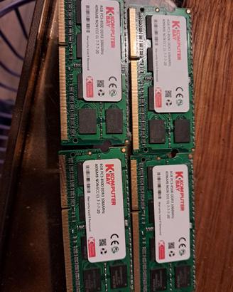 16 GB RAM DDR3 (4x4GB) per iMac e Notebook SODIMM
