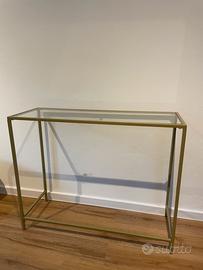 Consolle oro e vetro per ingresso/camera