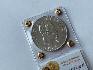 5 Lire 1870 VE II SPL/FDC Collezione Valsecchi