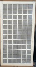 Pannello scorrevole bianco in legno e vetro