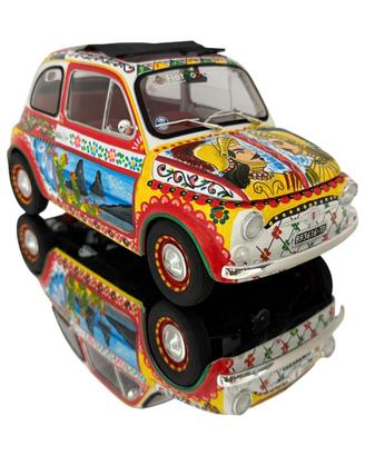 Fiat 500 F 1:12 – Dipinto a Mano con teca a led