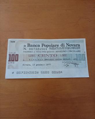 Miniassegno 100 lire e altri ancora.Entra e guarda