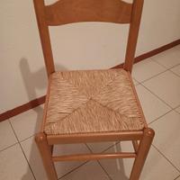 sedia legno impagliata