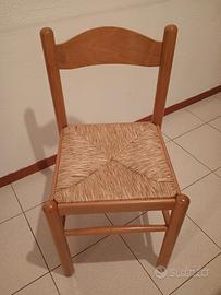 sedia legno impagliata