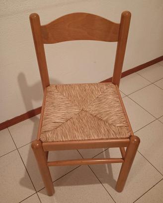 sedia legno impagliata