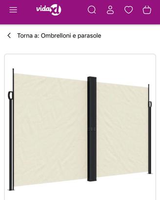 Tenda da Sole Laterale Retrattile Crema 200x1200