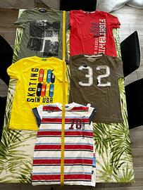 Lotto 5 t-shirt bambino 11-12 anni taglia 152