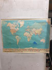 cartina del mondo vintage 