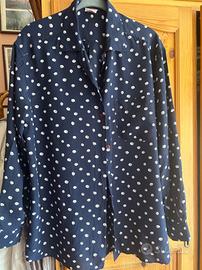 Camicetta vintage Stefanel blu a pois