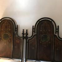 Letto matrimoniale vintage in metallo  con dipinti