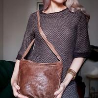 Borsa a tracolla vintage vera pelle marrone