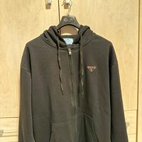 Felpa a zip con capuccio Prada