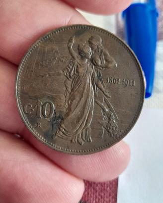 moneta 10 centesimi cinquaternario Vittorio Em III