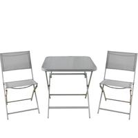 Set tavolo giardino in vetro con 2 sedie