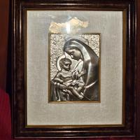 Quadro in argento, Madonna con bambino.