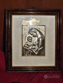 Quadro in argento, Madonna con bambino.