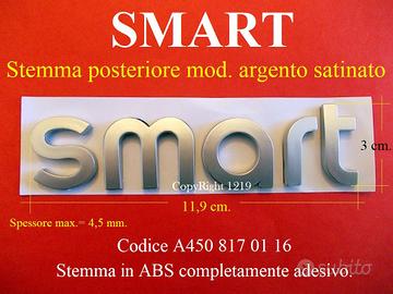 SMART Stemma POSTERIORE Logo in ABS colore argento