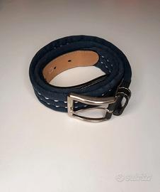 Cintura Notting Hill blu – Pelle/tessuto