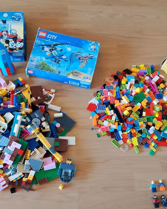 Lotto Lego 3 kg sfuso+pianali+set+minifigures