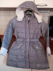 giaccone imbottito grigio con pelliccia