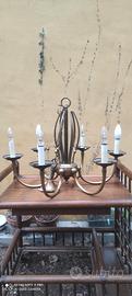 lampadario antico in ottone 
