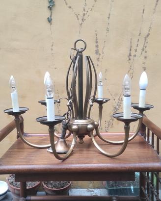 lampadario antico in ottone 