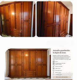 Armadio guardaroba in legno di noce