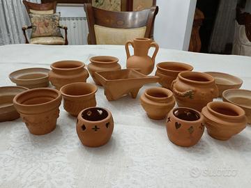 COLLEZIONE VASETTI TERRECOTTE 16 OGGETTI