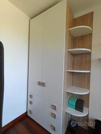 Armadio con libreria ad angolo - 138x60x258
