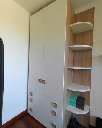 Armadio con libreria ad angolo - 138x60x258