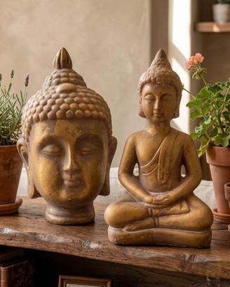 Coppia statuette Buddha oro Anticato 14€ cm20