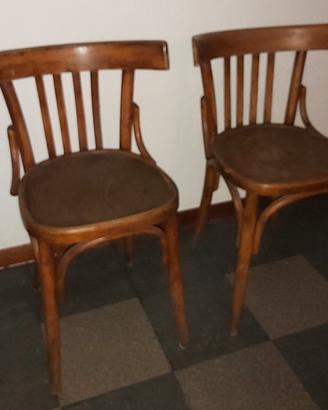 coppia sedie da osteria vintage in faggio 
