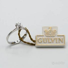 Anello G U L V I N solitario oro bianco 18kt A.152