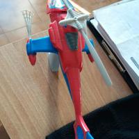 elicottero spiderman con elica e lancia ragnatele