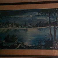 dipinto lago ghiacciato firmato Fabbri