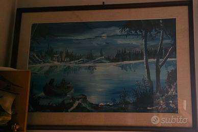 dipinto lago ghiacciato firmato Fabbri
