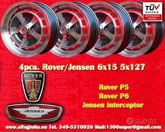 4 pz. cerchi Jensen, Rover XJS 6x15 ET33 Intercept