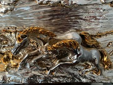 Quadro bassorilevo in argento Silvio Zippoli