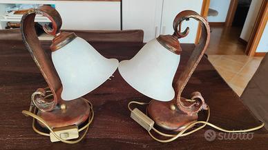 5 Abat-jour Coordinate in Ferro Battuto e Vetro S.