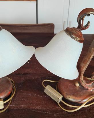 5 Abat-jour Coordinate in Ferro Battuto e Vetro S.