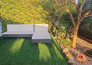 divano componibile in Polyrattan marrone